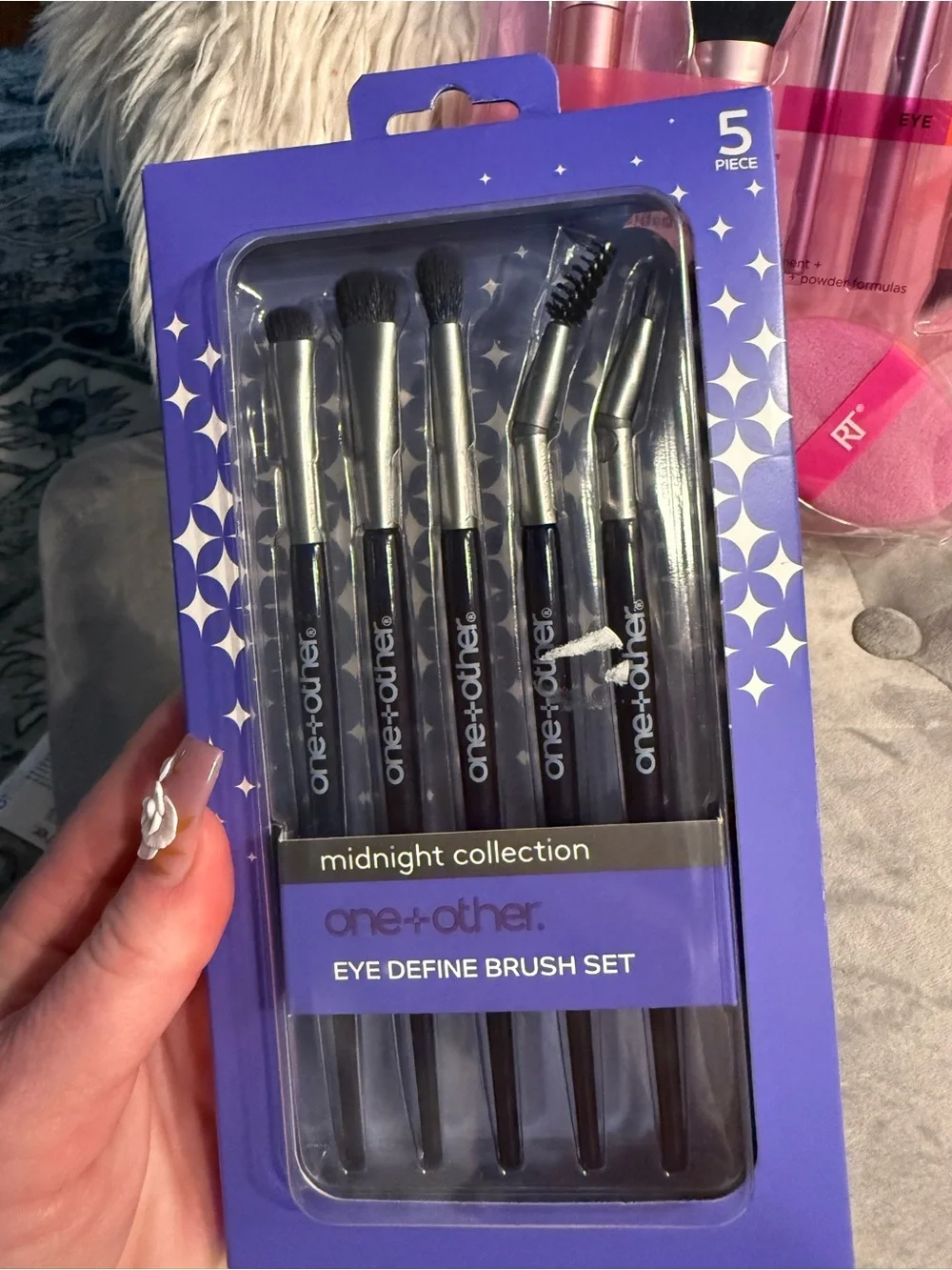 Real Techniques Pink and Black Brush Set of 3 NWT